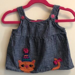 Gymboree denim top with birthday 🐱